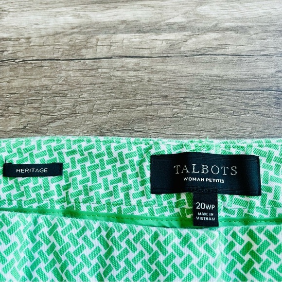 Talbots Heritage Green Patterned Cropped Pants Size 20WP - Picture 3 of 10